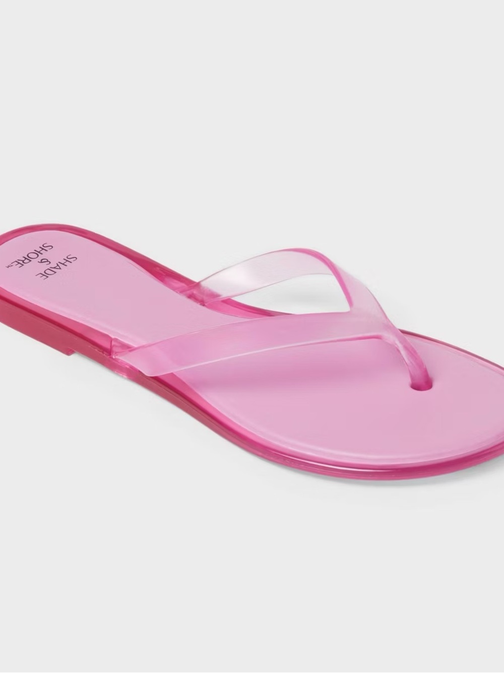 Shade & Shore Translucent Pink Jelly Thong Sandals